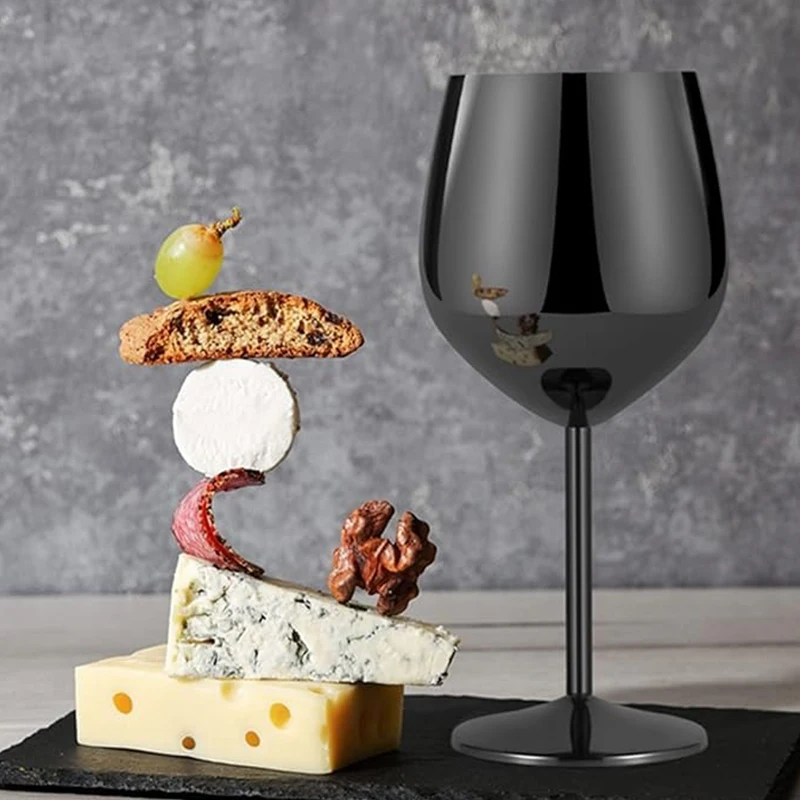 4PCS New Stainless Steel Glass Cocktail Creative Metal Wine Bar Restaurant Champagne Red Wine Glass Drinkware Barware Cup