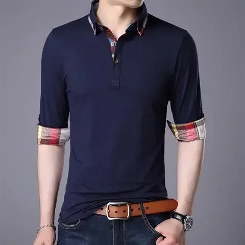 thumbnail image 1 of Ropa para hombre Jersey Top Talla grande Camiseta tipo polo para hombre Gran tamaño Blanco Botones a granel Harajuku Moda Xl Ajuste regular Algodón A, 1 of 5