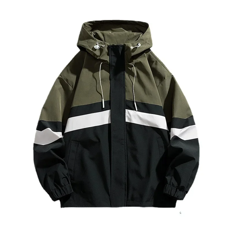 8XL 9XL Bomber Jacket Men Spring Autumn Hooded Windbreaker Solid Casual Coat Streetwear Retro Hip-hop Military Motorcycle Jacket