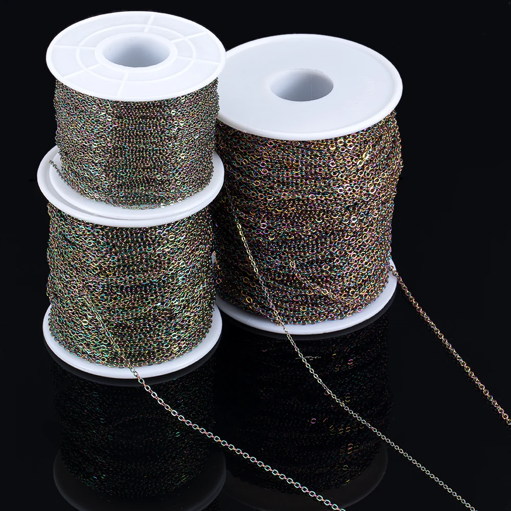 10M 2M Mluti Größe Gliederkette Edelstahl Kreuz O-förmige Ketten DIY Halsketten Armbänder Schmuckherstellung Zubehör Großhandel – Detail 4