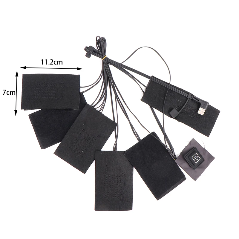 1Pc USB Charging Clothing Heating Pad 45℃-65℃ Vest Heater Winter Warm Camping Hiking Ski Cycling Pants Carbon Fiber Heated Pads