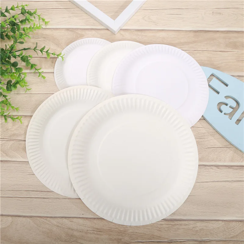 Disposable Paper Plates Parties  7 Inches Disposable Paper Plates - 100pcs  6/7/9inch - Aliexpress