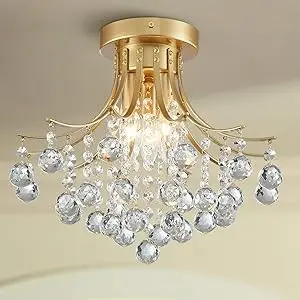 bestier gold crystal ceiling light