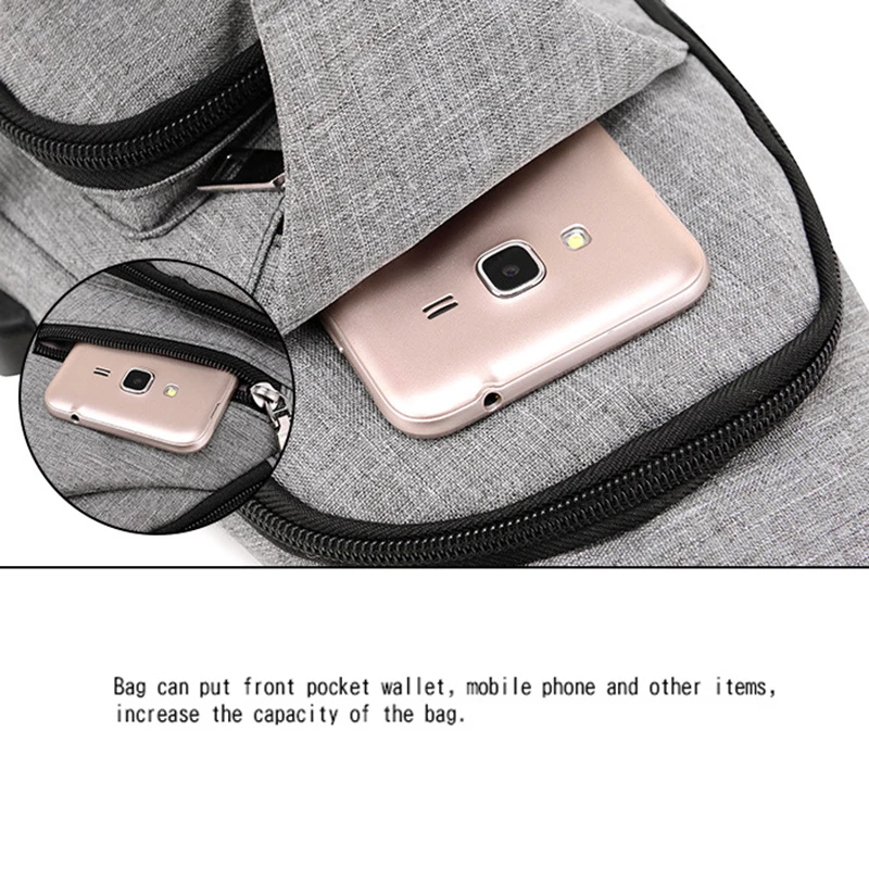 Men's Sling Backpack Earphone Jack For Travel