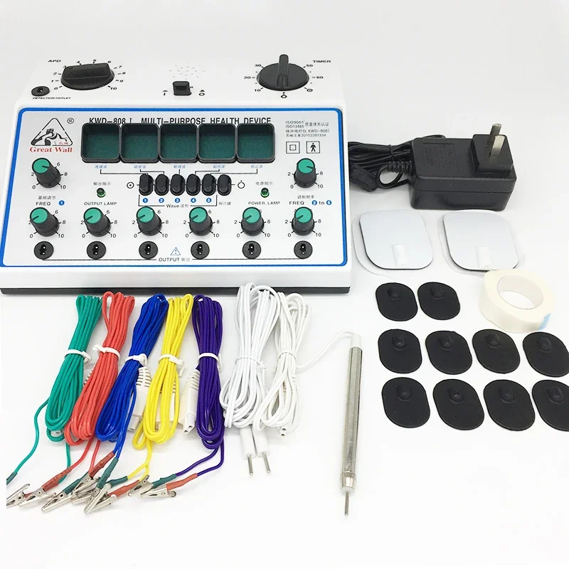 Electric Acupuncture Stimulator Machine 6 Channel Output Patch Massager Care Kit Digital Electro Therapy Acupuncture Stimulator