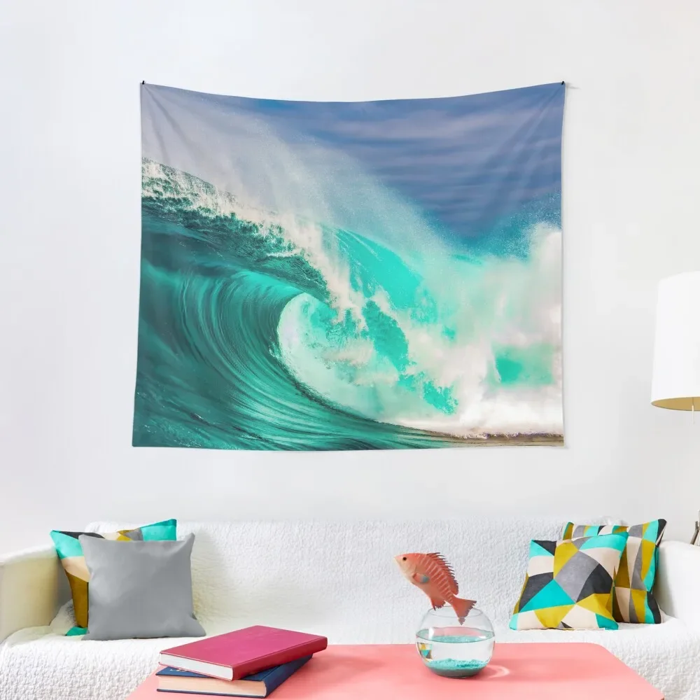 

Turquoise Ocean Wave Tapestry Funny Korean Room Decor Room Decor Bedroom Organization And Decoration Tapestry
