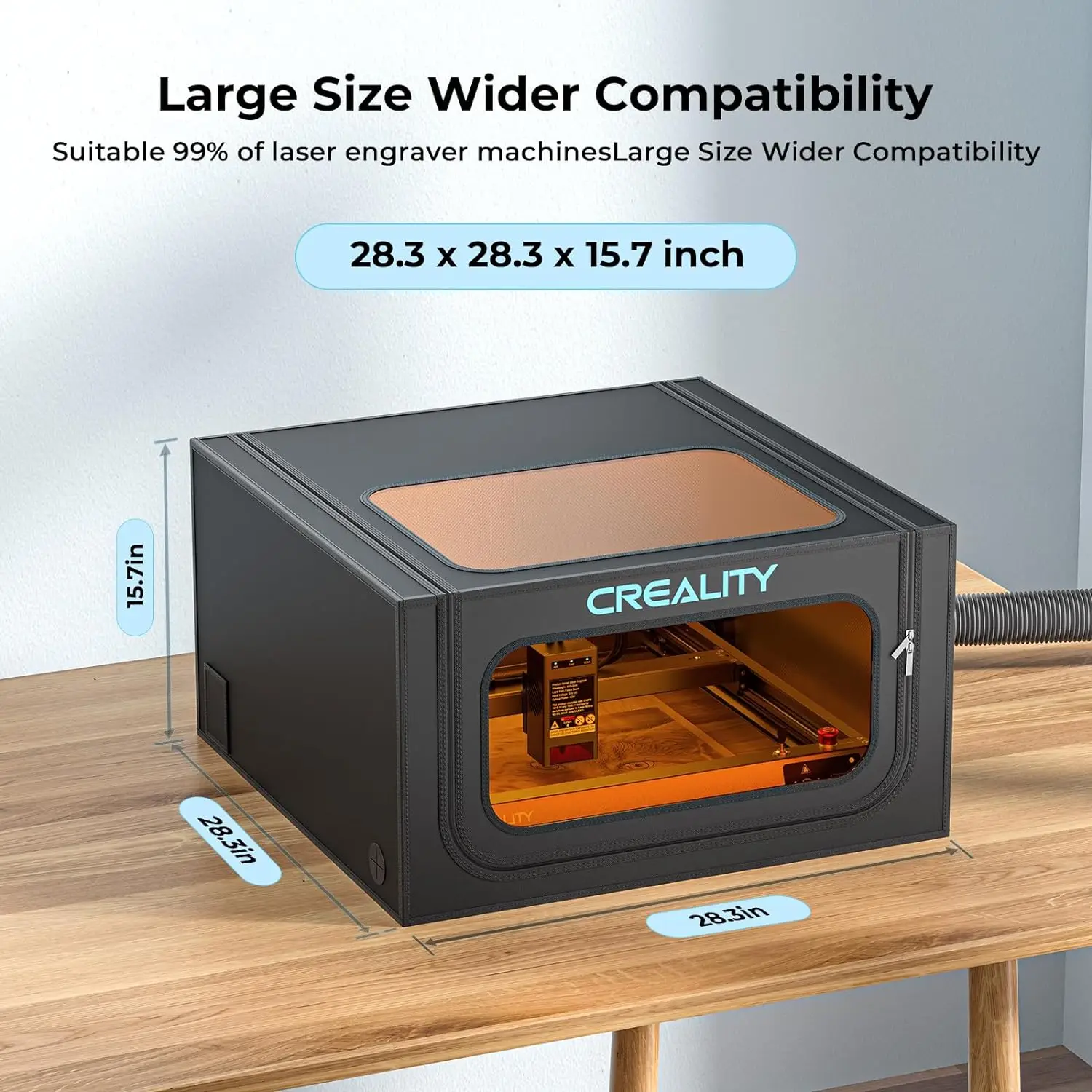 Creality-レーザー彫刻機用の折りたたみ式エンクロージャー,難燃 Creality-レーザー彫刻機用の折りたたみ式エンクロージャー,難燃