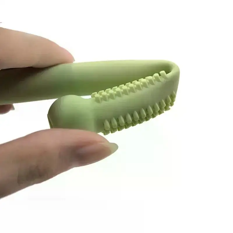 Baby Chewable Safe Toy Silicone Molar Straw Baby Teether Teething Toys Molar Silicone Handle Safety Toy