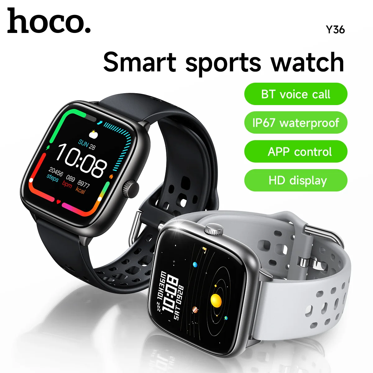 HOCO Y36 Touch Screen TFT da 1,72 pollici Versione chiamata Smart Watch Frequenza cardiaca Sonno Ossigeno Monitoraggio sportivo Smartwatch IP67 Impermeabile