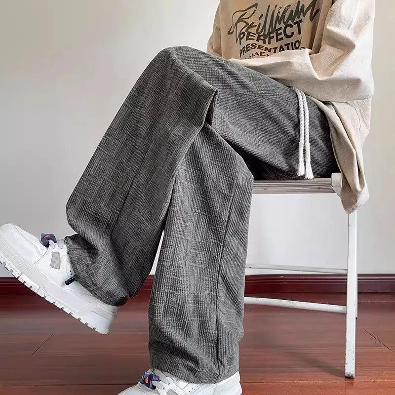 Thiened Fce Warm Casual Pants Men's Autumn Winter Trendy All-Match Loose Wear-Resistant Dirt-Resistant Long Trousers