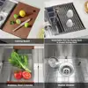 Multifunctional Undermount Kitchen Sink 32"x19" Single Bowl with Workstation Set Stainless Steel Accessories R10 Corners 3mm 2