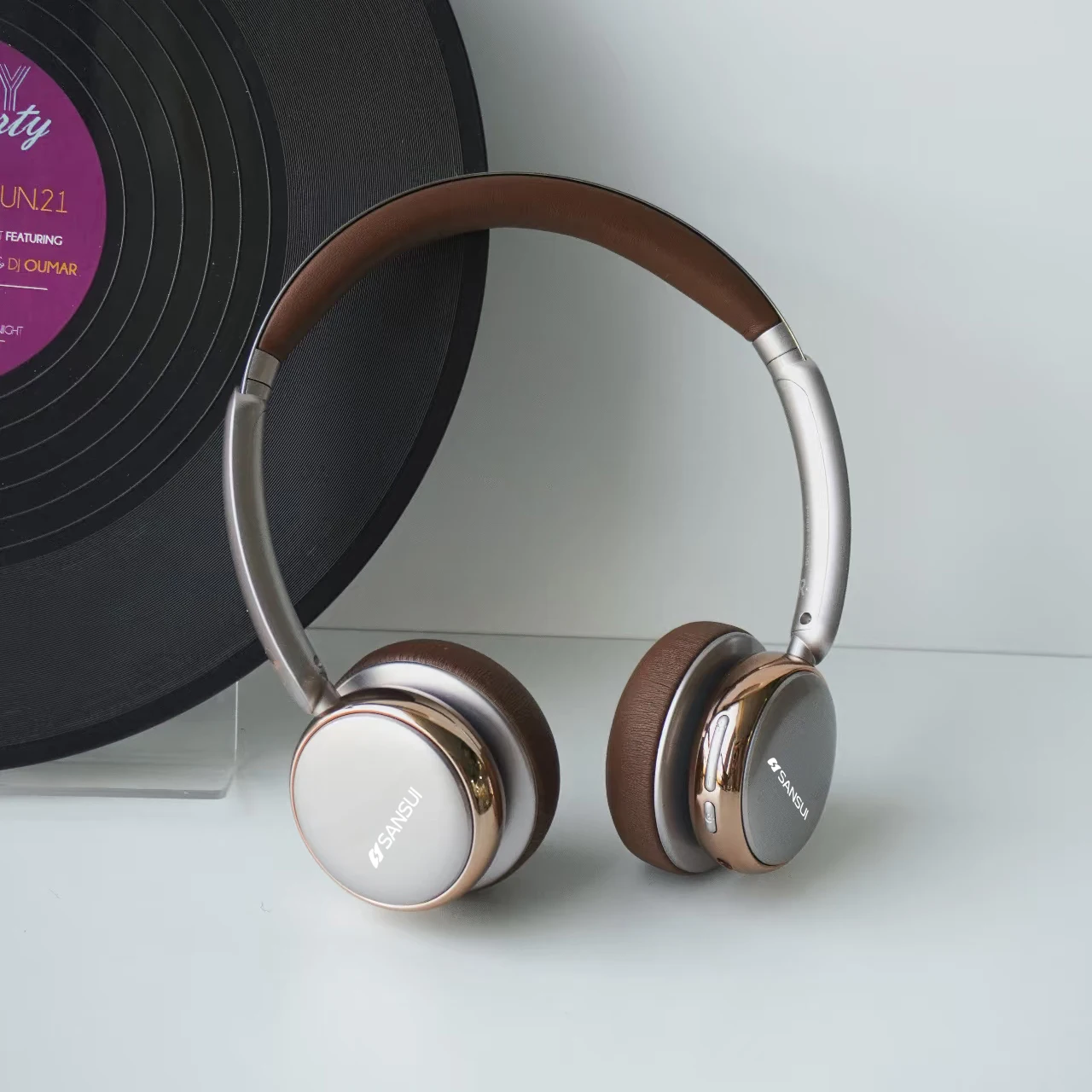 Sansui DT11 ANC Draadloze Bluetooth 5.4 Hoofdtelefoon -45dB Actieve Ruisonderdrukking Headsets 50H Speeltijd Over Ear Retro Oortelefoon - Afbeelding 6