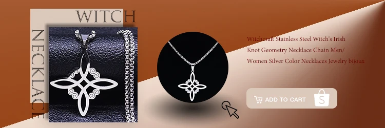 Stainless Steel Witchcraft Witch's Celtic Knot Geometry Necklace Men/Women Wicca Necklaces Witch Jewelry nudo de bruja N4273