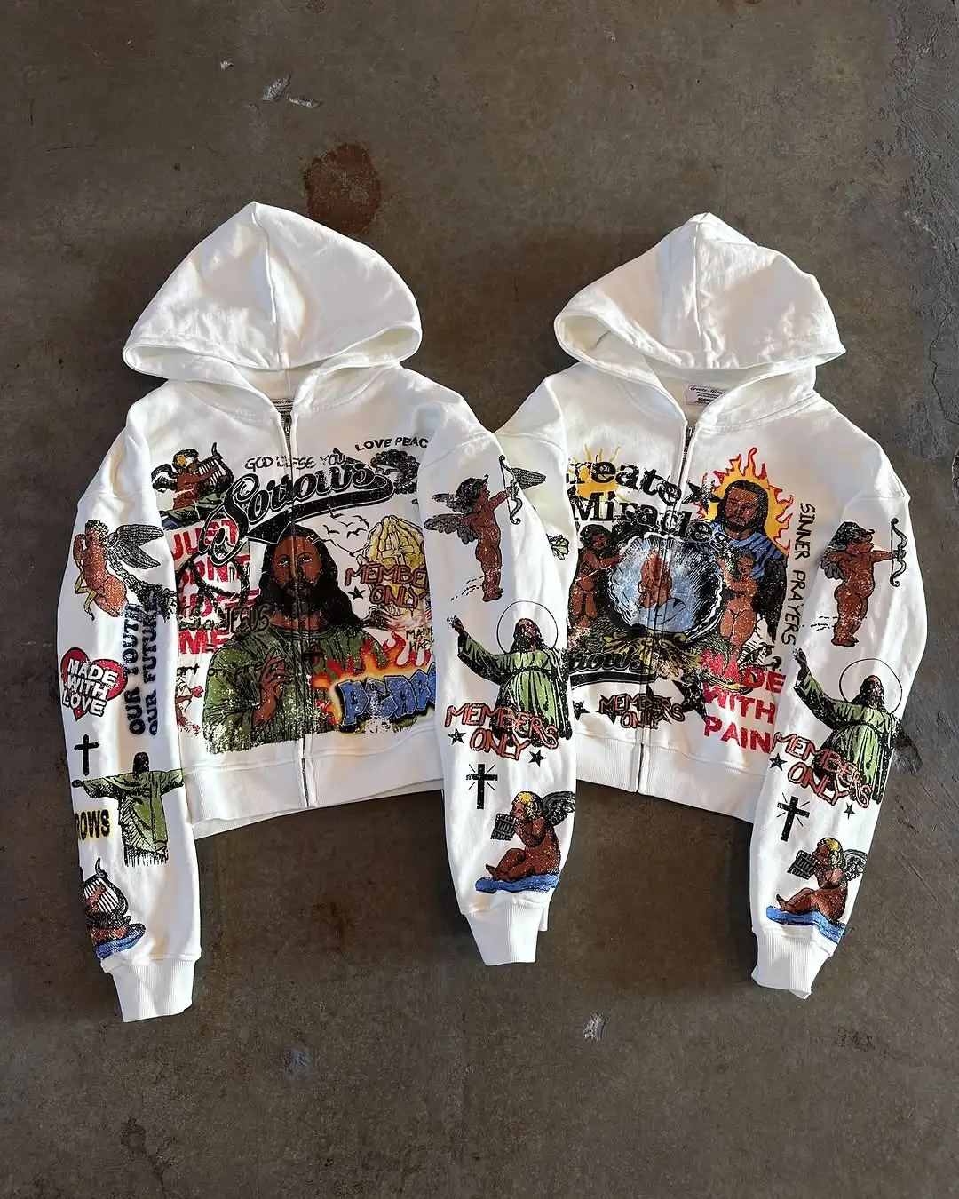 Oversized Cotton Zipper Hoodie - Casual Hip-Hop Sweatshirt for Men  Women