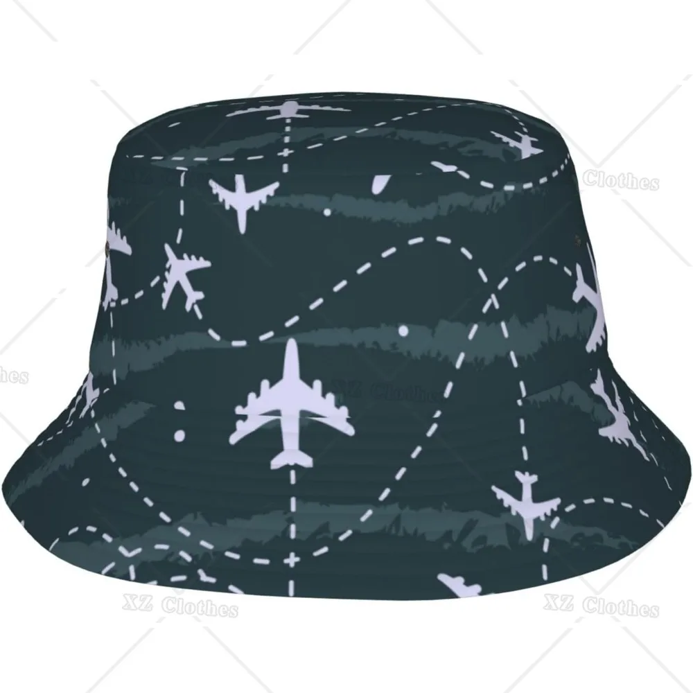 

Aircraft Track Bucket Hat for Women Men Teens Beach Outdoor Fashion Packable Sun Cap Summer Headwear Fishing Caps for Fisherman