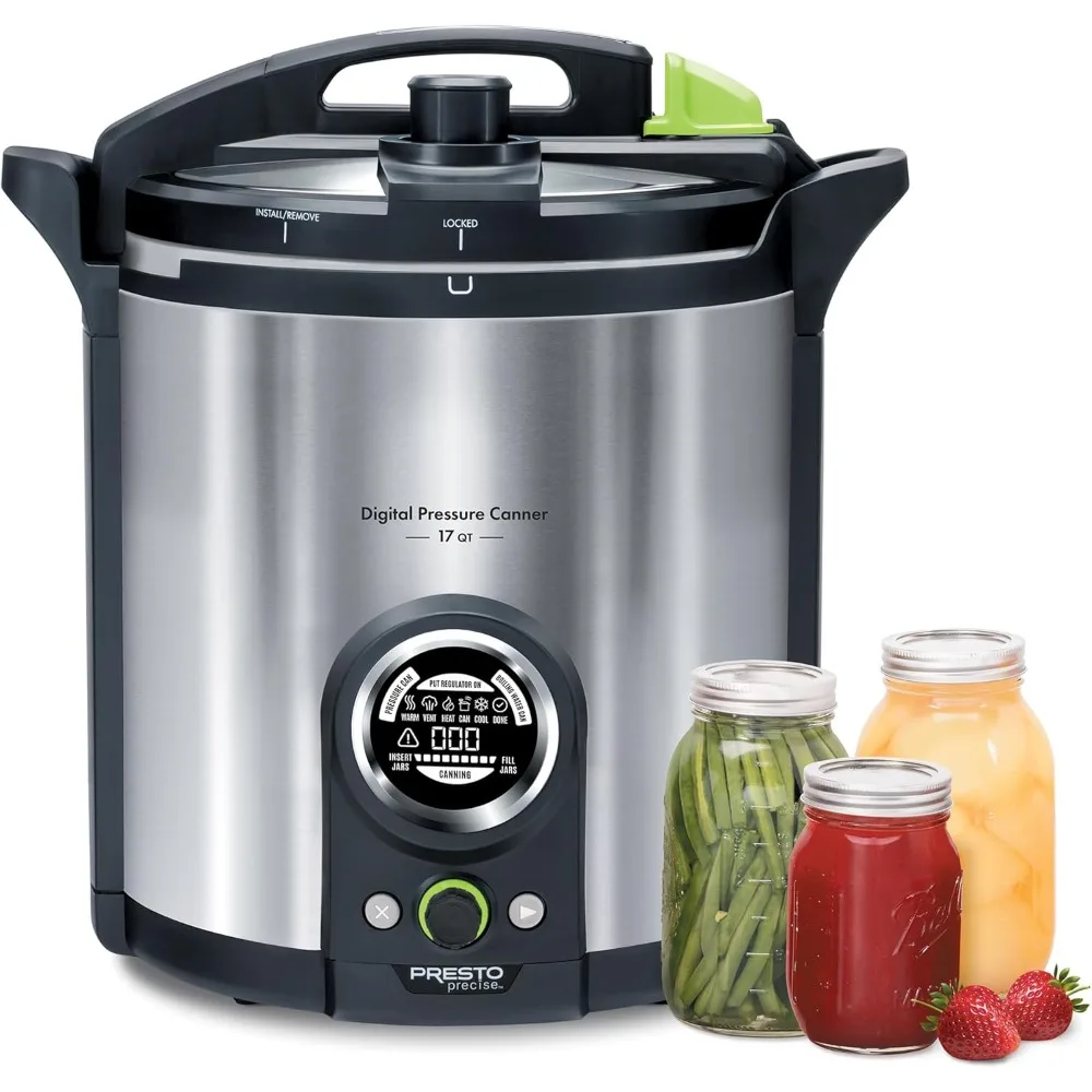 17-Quart Digital Pressure Canner-Digital Display, Waterbath Capable, 10 Built-In Safety Features, Recipe Book, Stainless Steel