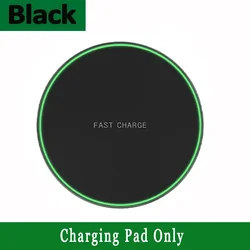 15W Fast Charging Wireless Desktop Pad with LED Indicator (B Black)