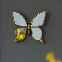 Butterfly Wall Hanging Insect Mirror Background Wall Mirror Metal Retro Insect Wing Dragonfly Butterfly Modern Home Decoration 2