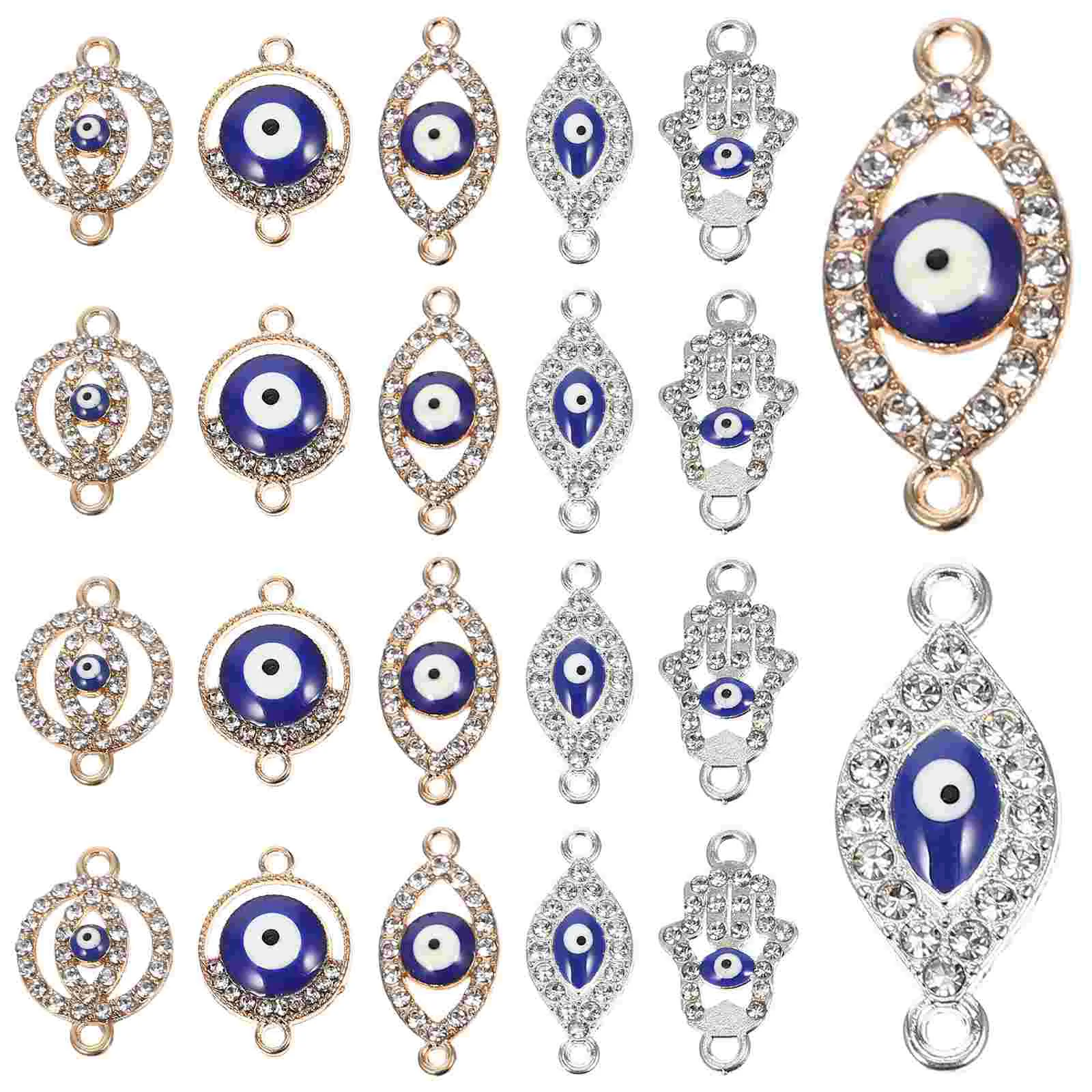 

20 Pcs Devil's Eye Pendant Diamond Choker Alloy Charms Pendants Necklace Beadwork Zinc DIY Decor