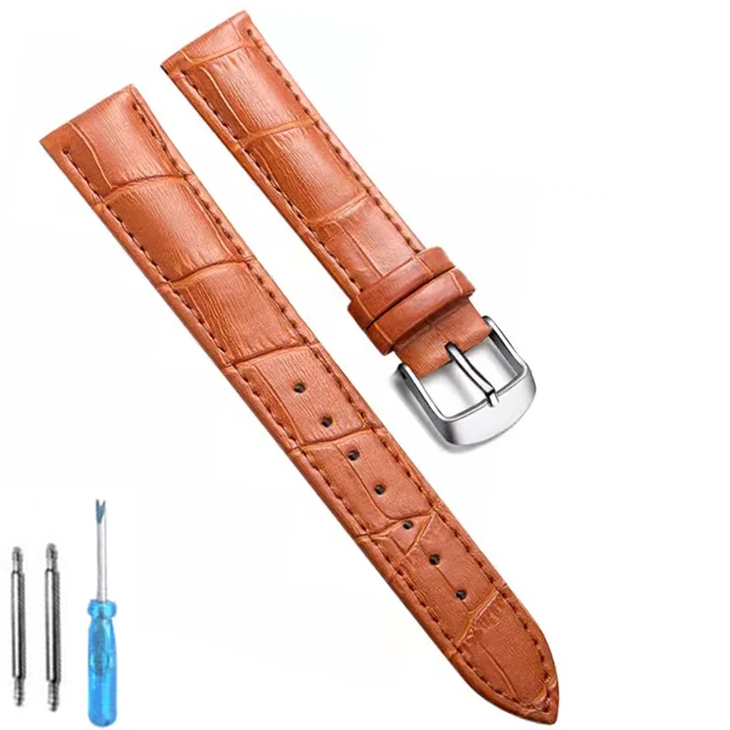 Premium Genuine Leather Watch Band - High-Quality, Comfortable Strap with Tool Included