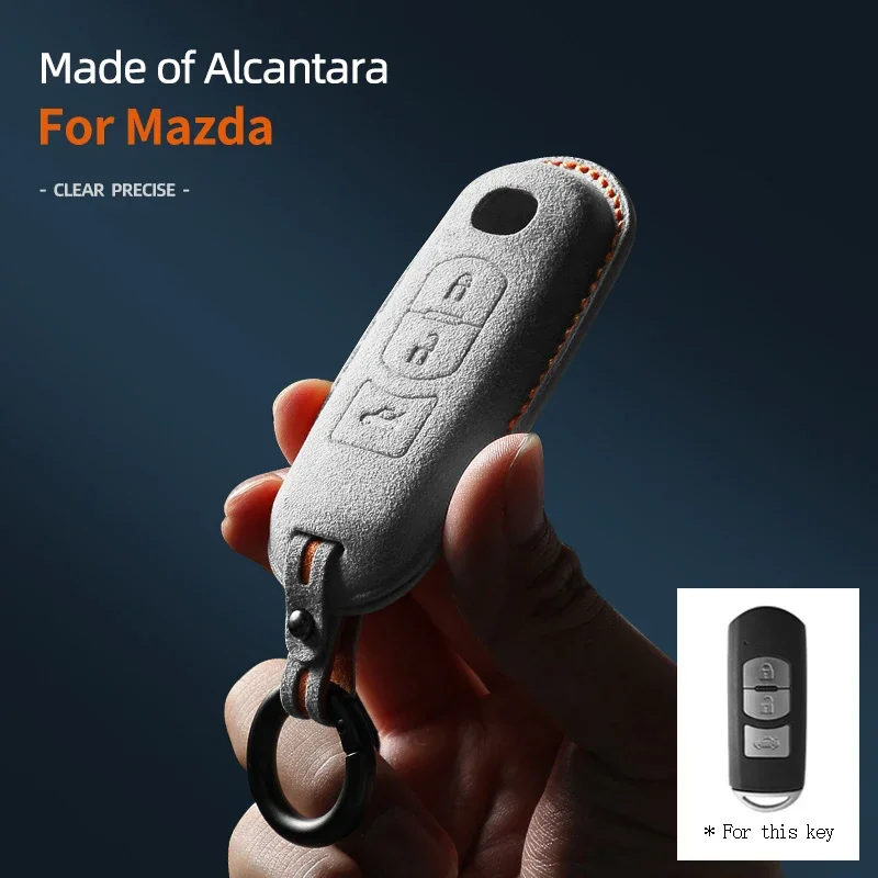 

Alcantara Car Remote Key Suede Case Cover For Mazda 3 buttons 2 3 6 Atenza Axela Demio CX-5 CX5 CX-3 CX7 CX-9 2015 2016-2019