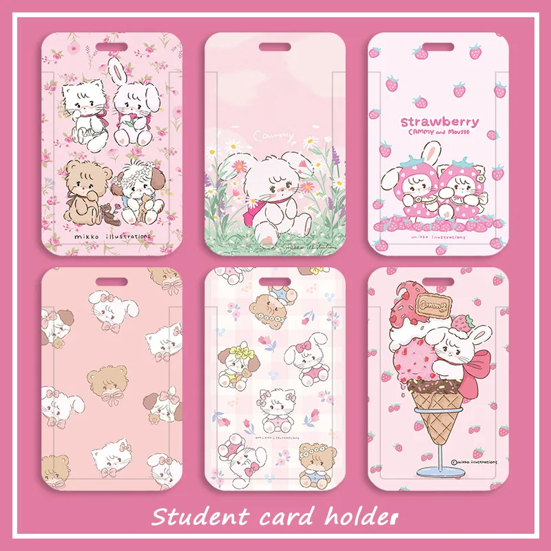 

Cartoon Cute Mikko Student Card Holder Campus Card Bus Card Access Card Protective Sleeve Girl Card Holder