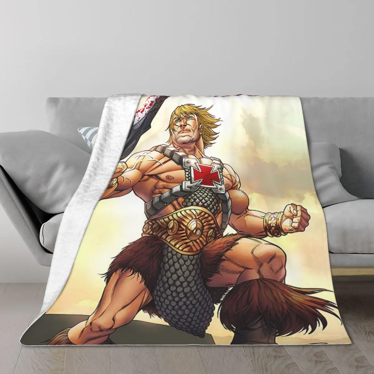 

He-Man Masters Of The Universe Blankets Fleece All Season anime Multifunction Lightweight Thin Throw Blanket Office Bedspreads