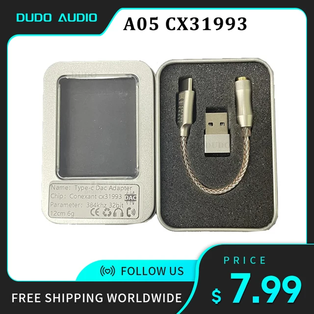 USB C 타입 DAC 헤드폰 앰프, 오디오 인터페이스 DAC 오디오 어댑터 칩 디코딩 이어폰, 3.5mm 출력, LXDAC A05 CX31993