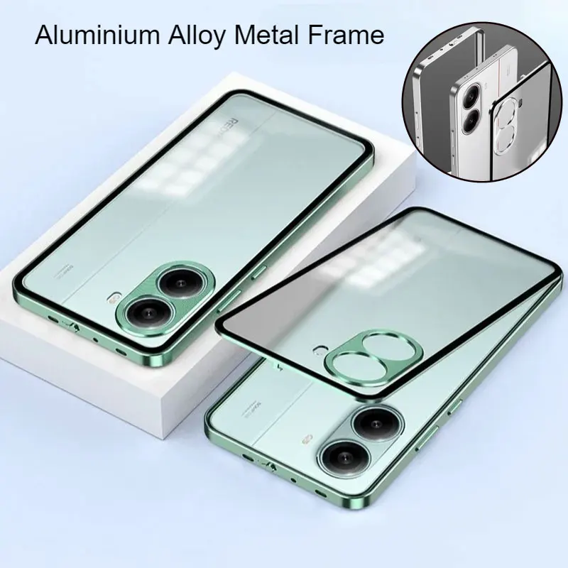 Shockproof Aluminium Alloy Matte Acrylic Phone Case - Durable Hard Bumper Cover