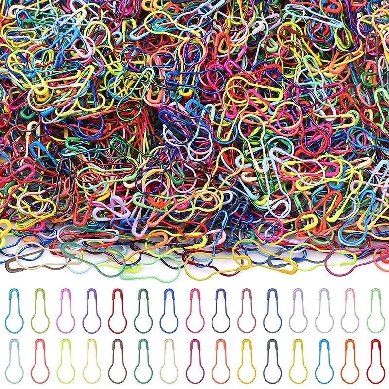 카라바시 크로셰 스티치 마커 전구 핀, 크로셰 안전 핀, 배 모양 핀, 금속 뜨개..