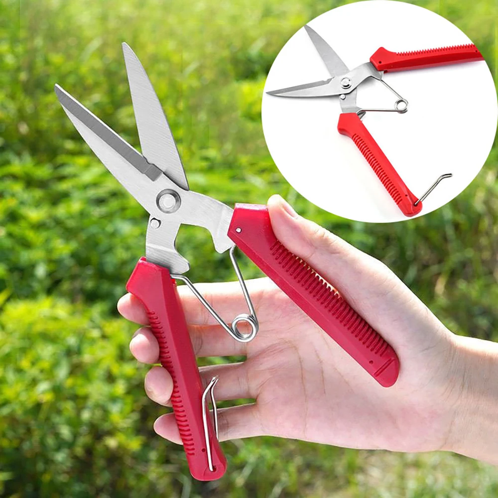 190mm Straight Pruning Shears Stainless Steel Non-Slip Handle Garden Scissors for Bonsai Household Fruit Tree Trimming Tool