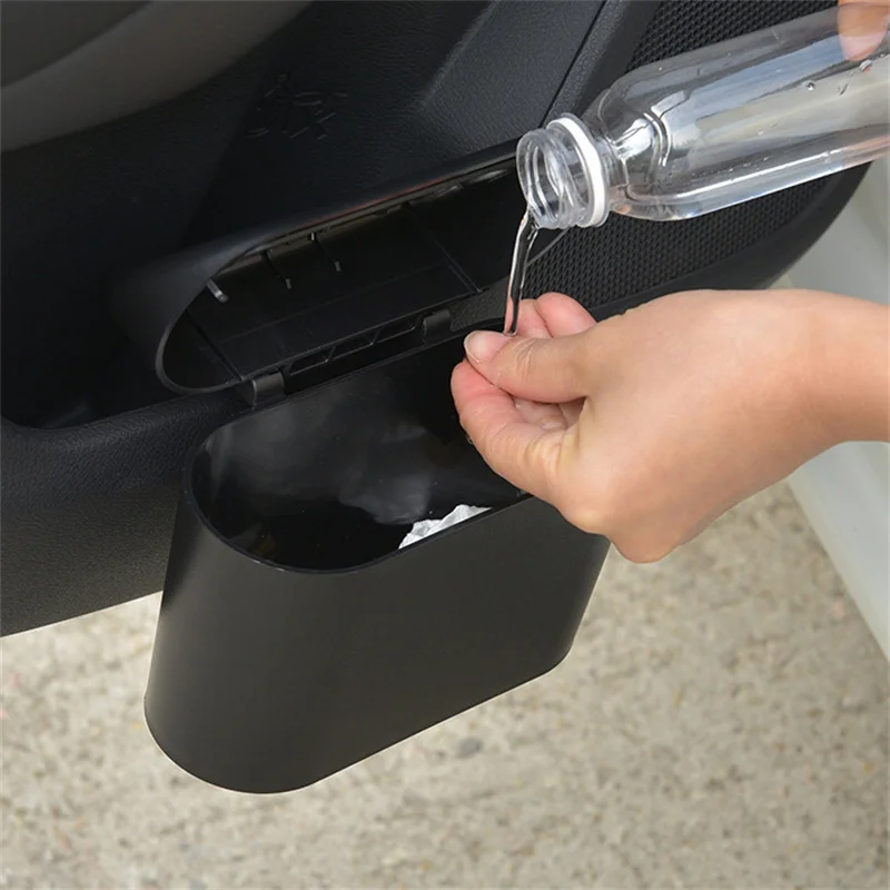 Hanging Car Trash Can Vehicle Garbage Dust Case Storage Box ABS Square Pressing Trash Bin Auto Interior Accessories car trash can