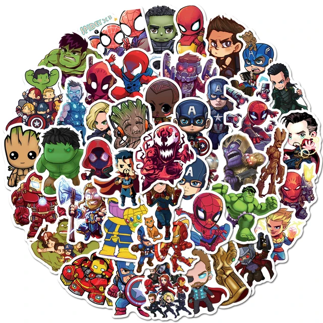 10/30/50/100pcs Disney Marvel The Avengers Superhero Stickers Decals Laptop  Motorcycle Phone Car Waterproof Sticker Kids Toy - AliExpress