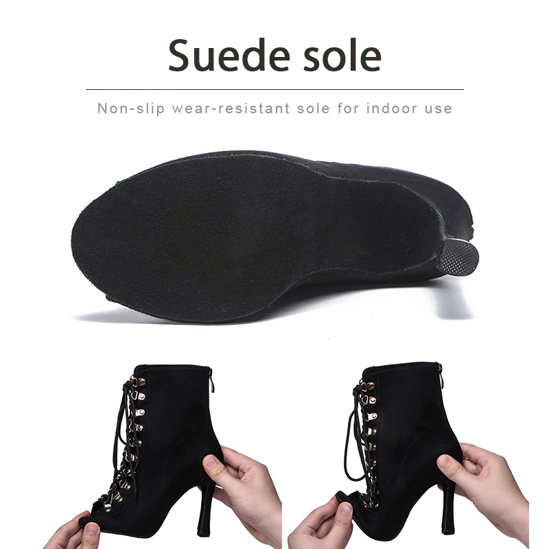 Women Fashion Salsa Dance Boots Latin Dancing Shoes Tango Dance Shoes Woman Girls Party Ballroom Shoes Ladies Sexy stilettos 5