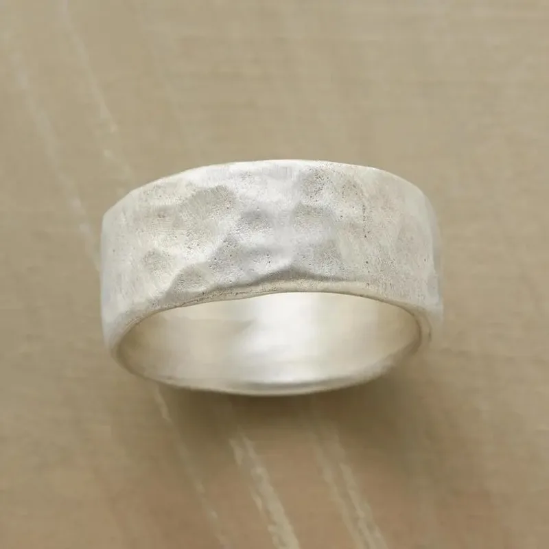 Vintage-Ringe aus silberfarbenem, glänzendem Metall für Damen, geometrisch, für Partys und den Alltag, Schmuck