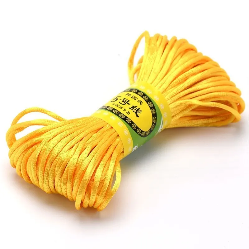 20m 2,5mm Mix Farbe Nylon Schwarz Rattail Satin Chinesischen Knotting Silk Macrame Schnur Perlen Geflochtene Shamballa String Gewinde HK198 – Detail 20