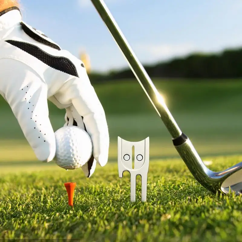 Golf Ball Divot Tool Golf Repair Tool Ball Mark Multifunctional Green Repair Fork Marker For Family