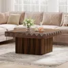 Living Room Square Coffee Table, 35.4-inch Wooden Coffee Table, Modern Central Table, Walnut Wood 4