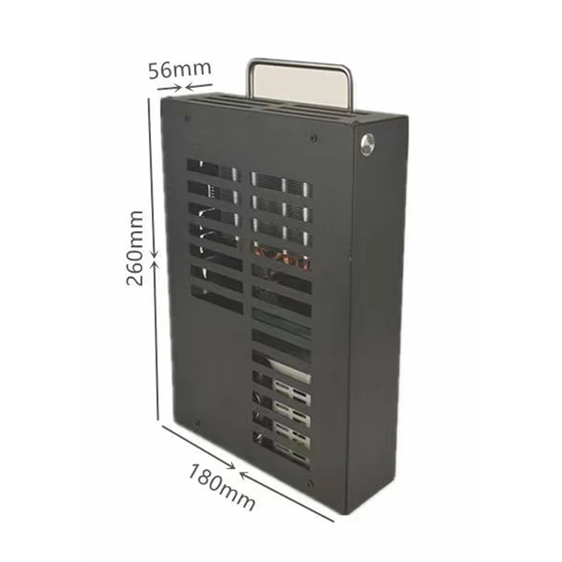 Mini-itx-core Display Chassis Portátil Computador Ultra Pequeno pc Case 2.6l Aço Inoxidável