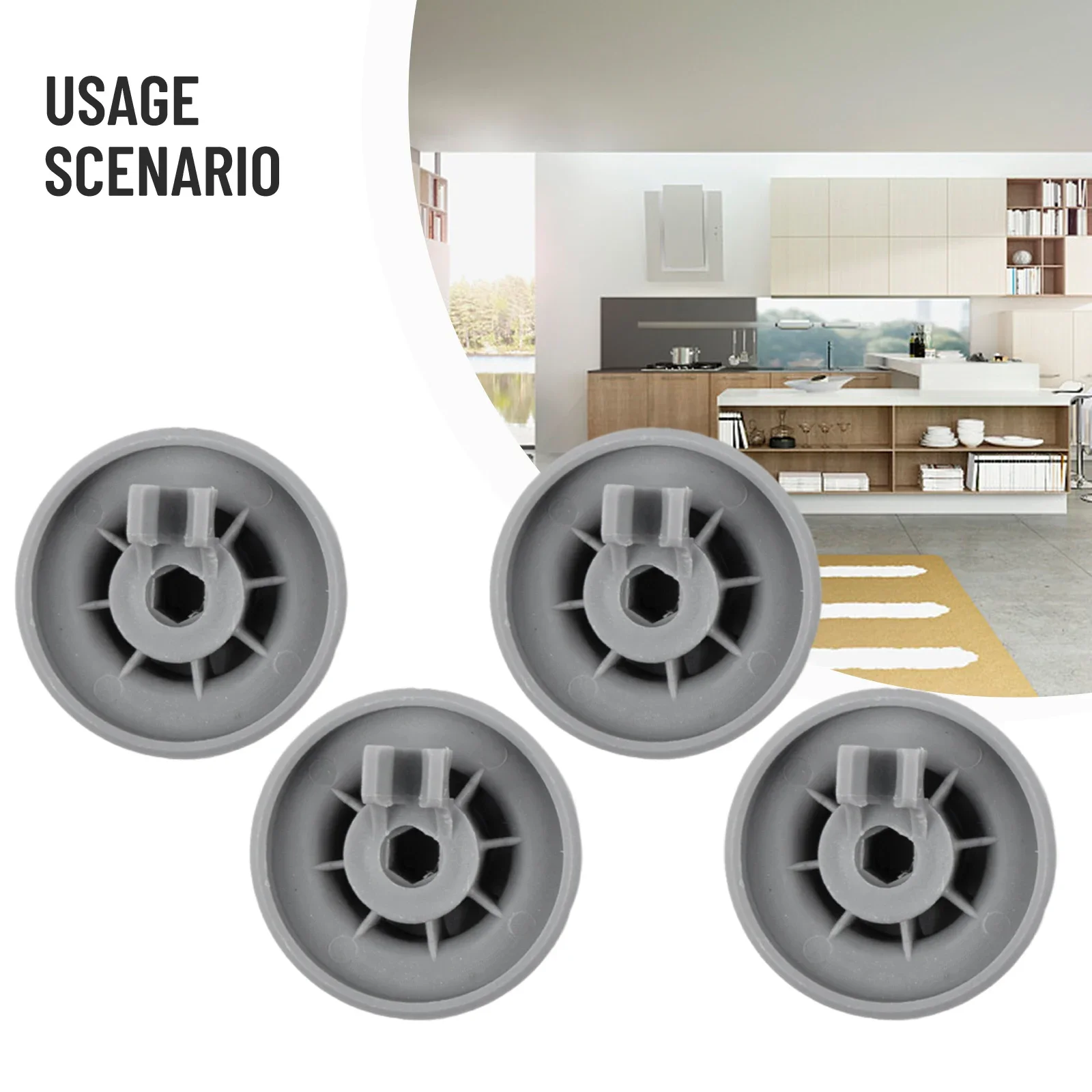 

4pcs Wheels For Bosch Siemens Neff Dishwasher Rack Basket Wheels Replacement Parts Lightweight Design Wear Resistant Wheel