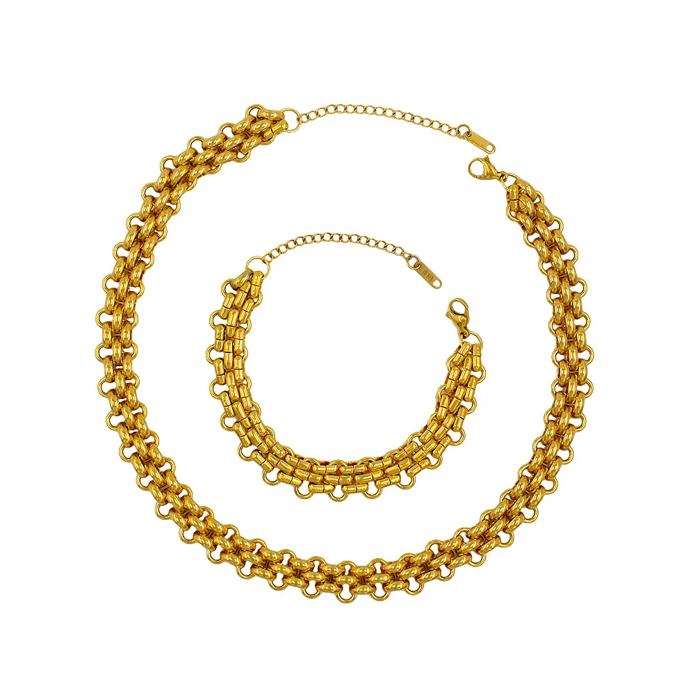 Thick Stainless Steel Byzantium Chain Necklace For Men - Silver Or Gold Tone, Flat Link Design, Durable & Stylish 2 thumbnail image