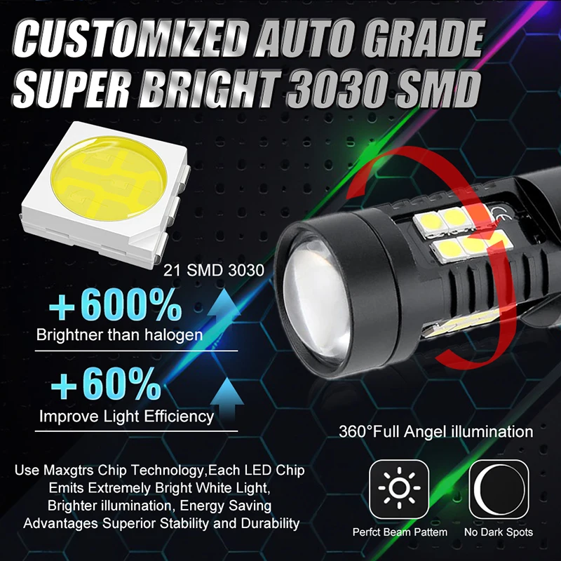 2x Canbus Led ���� ���� ���� 1156 BA15S P21W 1157 BAY15D 7440 7443 W21W 3030 21SMD ���� ���õ� ������ �극��ũ ����Ʈ ���