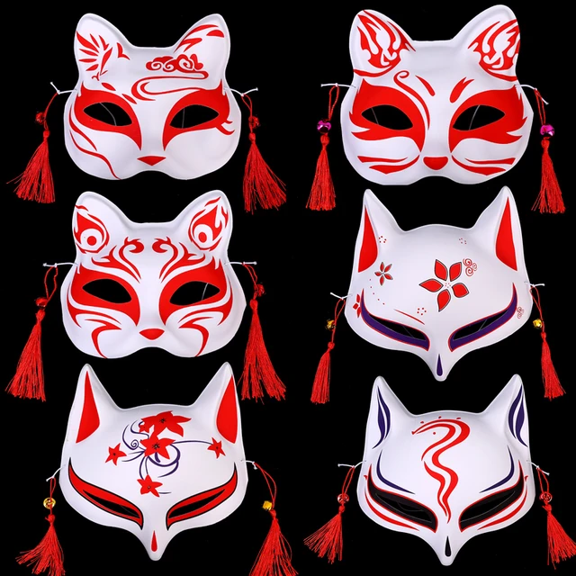 Anime Demon Slayer Foxes Mask Hand-painted Japanese Mask Half Face