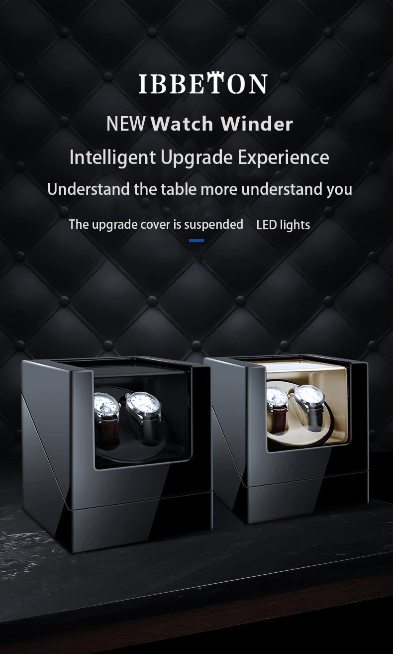 IBBETON premium automatic watch winder with quiet Mabuchi motor and carbon fiber design