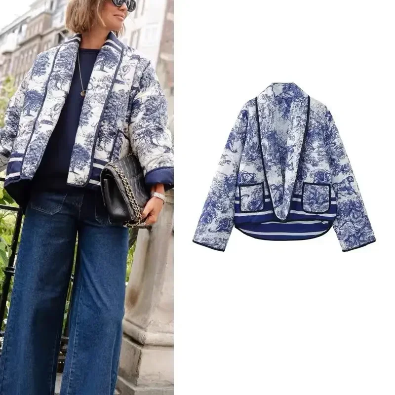 

Winter Women Suit Formal Cotton Blazer Quilted Jacket Female Daily Casual Loose Business Work Wear Office Lady Jacket Coat