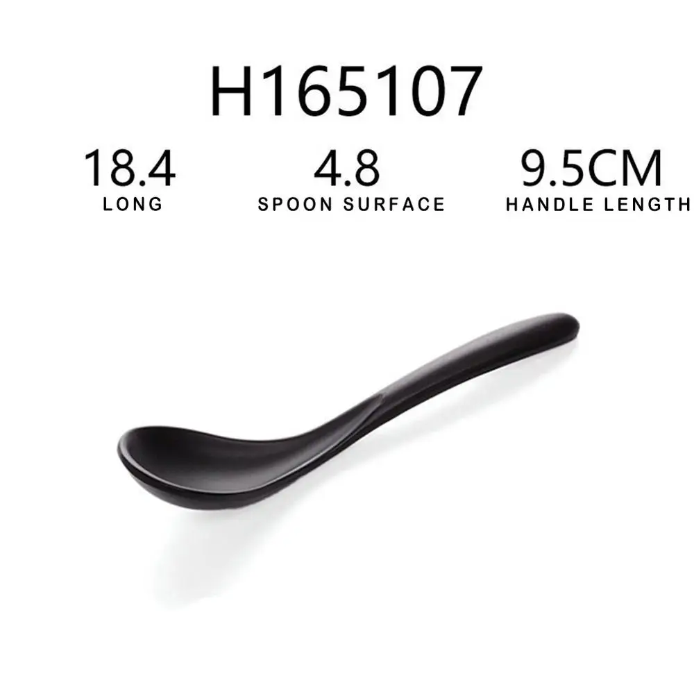 Description Picture 5 of item1pc Black Scoops Chinese Asian Soup Spoons Non Stick Wonton Rice Spoon Long Handle Japanese Ramen Spoon Serving Tableware