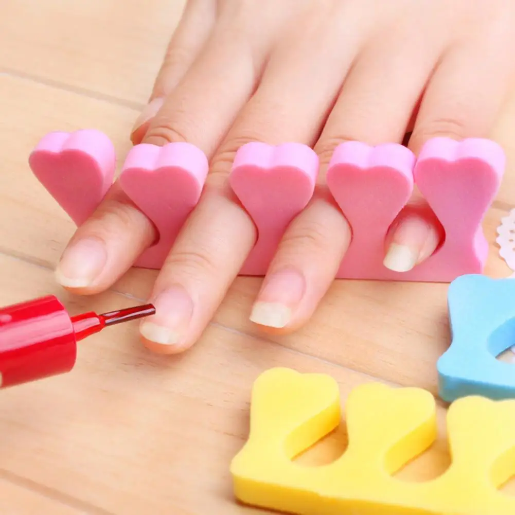 Random Color Soft Foam Sponge Toe Separators Finger Dividers Soft Sponge Finger Divider Spacer Nail Art Manicure Pedicure Tools