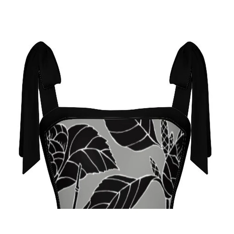 Black Colorblock Abstract Floral Print Swimsuit Monokini Swimwear Women Plus Size Bikini Two Piece Tankini Set trajes de baño