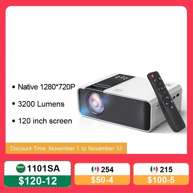 Top HD Mini Projector TD90 Native 1280 x 720P LED 안드로이드 WiFi Projector Video Home Cinema 3D Smart Movie Game Proyect