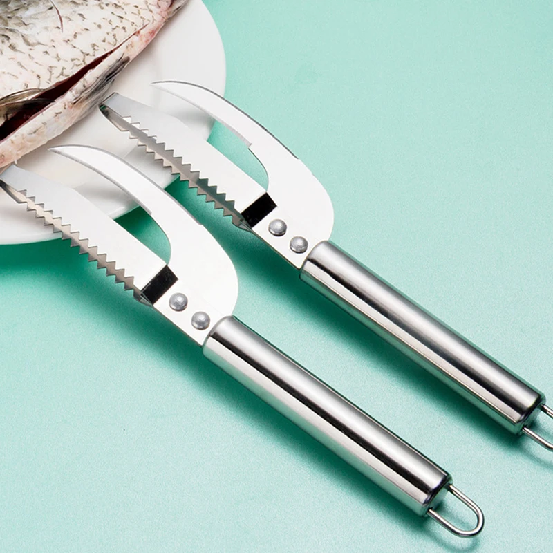 Fish Scaler Tool Seafood Fish Cutter Scraping Fish Cleaning Remover Cleaner Kill Fish Scraper Tools Bone Tweezers Kitc